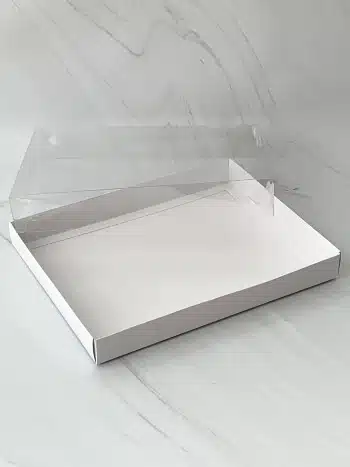 Универсальная коробка с прозрачной крышкой 26х21х3 см., белая — изображение 3